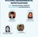 Cartaz do webinar Pitching Environmental Investigations