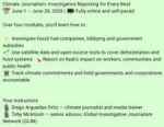 Cartaz do curso Climate Journalism: Investigative Reporting for Every Beat