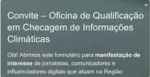 Card de convite para oficina de checagem de informacoes climaticas (Tais Seibt/Unisinos)